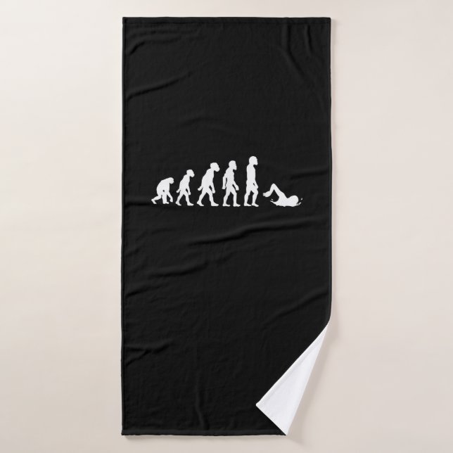 Funny Human Swimming Evolution Swimmer Swim Design Bath Towel (Bath Towel)