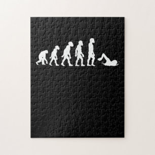 Funny Human Swimming Evolution Swimmer Swim Design Jigsaw Puzzle