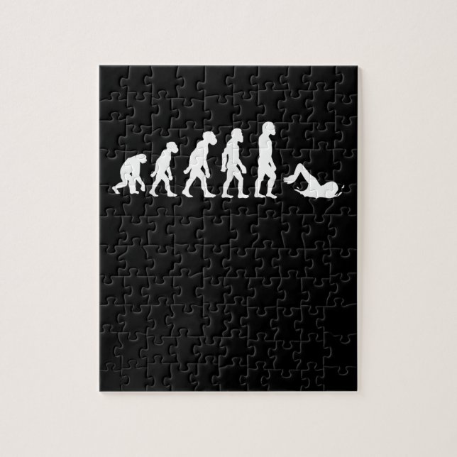 Funny Human Swimming Evolution Swimmer Swim Design Jigsaw Puzzle (Vertical)