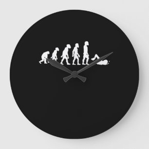 Funny Human Swimming Evolution Swimmer Swim Design Large Clock