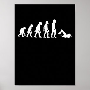 Funny Human Swimming Evolution Swimmer Swim Design Poster