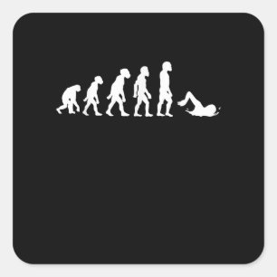 Funny Human Swimming Evolution Swimmer Swim Design Square Sticker
