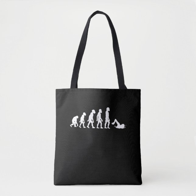 Funny Human Swimming Evolution Swimmer Swim Design Tote Bag (Front)