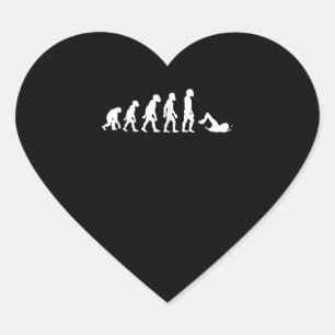 Funny Human Swimming Evolution Swimmer Swim Heart Sticker
