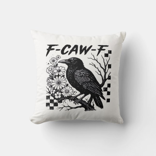 Funny Humor Crow Gothic F-Caw-F Essential Cushion (Front)
