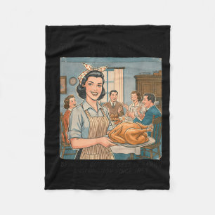 Funny Humor Retro Thanksgiving Family Dysfunction Fleece Blanket