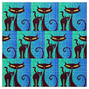 Funny Humororous Cats Couple Fabric