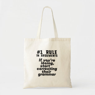 Funny Humorous Grammar Quote English Teacher Tote Bag