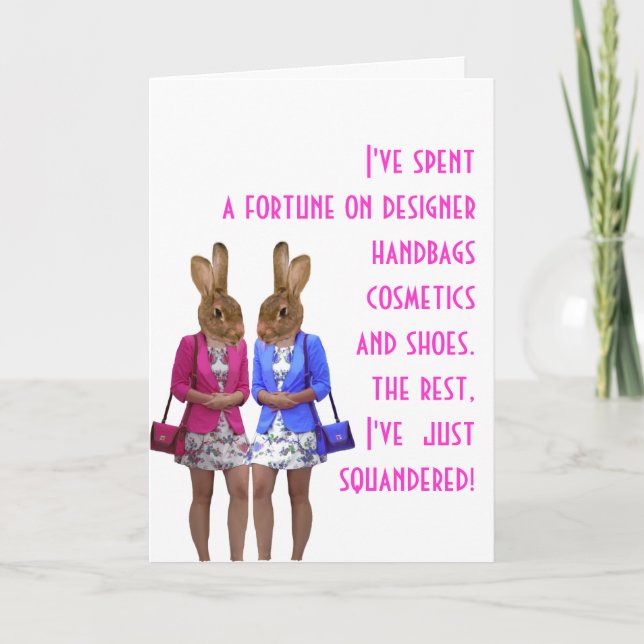 Funny humorous womens humor shopping quote card (Front)