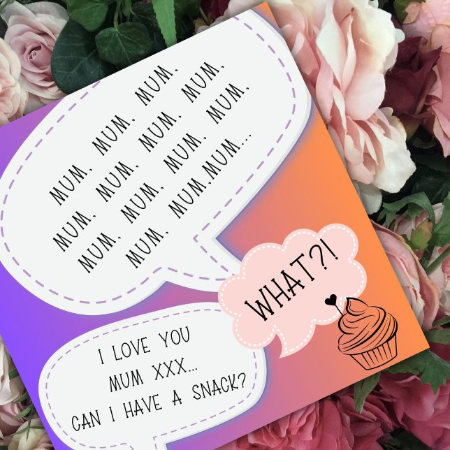  funny humour cupcake MUM purple mother day  Holiday Card (Creator Uploaded)
