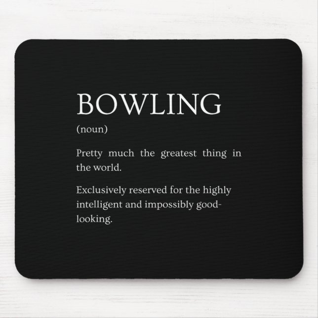 Funny Humour Definitions Apparel Gifts Bowling Def Mouse Pad (Front)