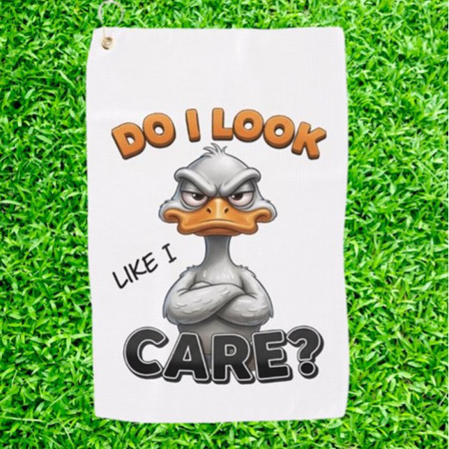 FUNNY humour DUCK  Golf Towel (Funny Golf Duck Unisex Golfer Gift)
