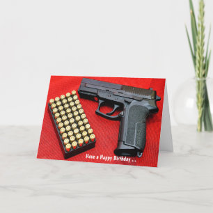 Funny Humour Gun Birthday Card