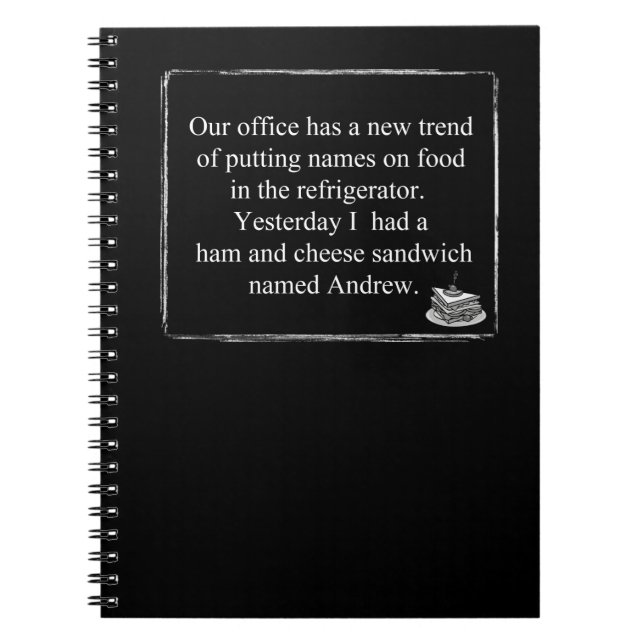 Funny Humour Notebook Office Lunch Mystery (Front)