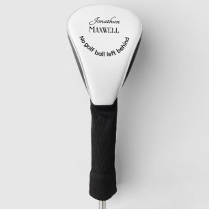 Funny Humour Personalised Names Modern Black Scrip Golf Head Cover