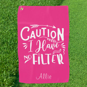 Funny Humour Pink and White Women's Golf Towel
