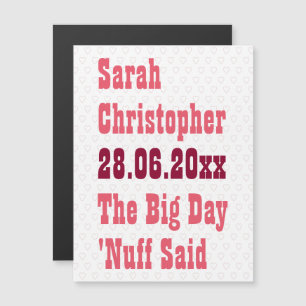 Funny Humour Rustic Custom Wedding Save the Date Magnetic Invitation
