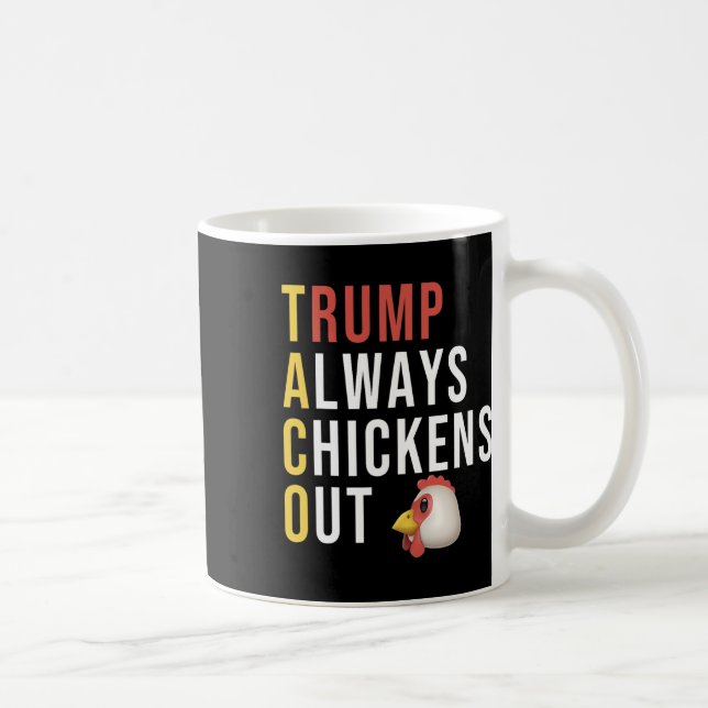 Funny Humour Taco Trump Always Chickens Out  Coffee Mug (Right)