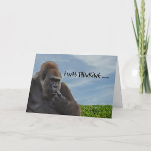 Funny Humourous Ape Gorilla Getting Old Card