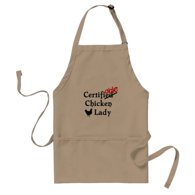 Funny Humourous Certifiable Crazy Chicken Lady Gif Standard Apron (Front)