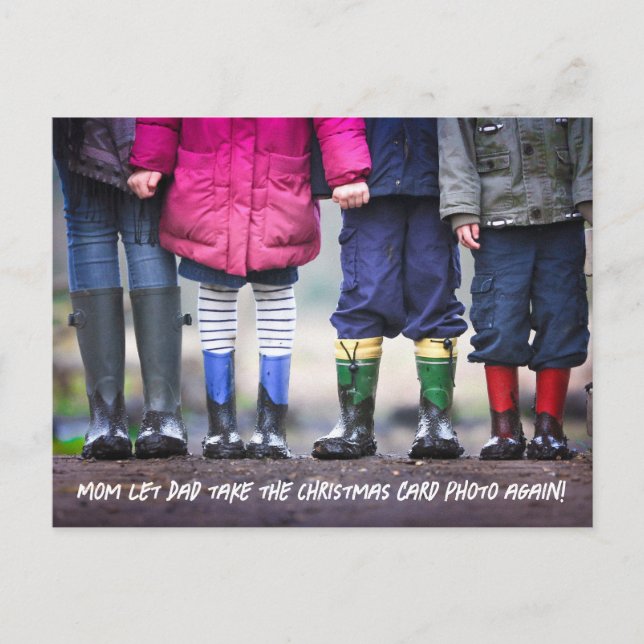 Funny Humourous Christmas Holiday Family Postcard (Front)