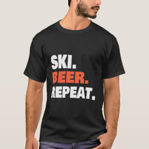 Funny Humourous Cool Fun Ski Skiing Skier Beer Lov T-Shirt