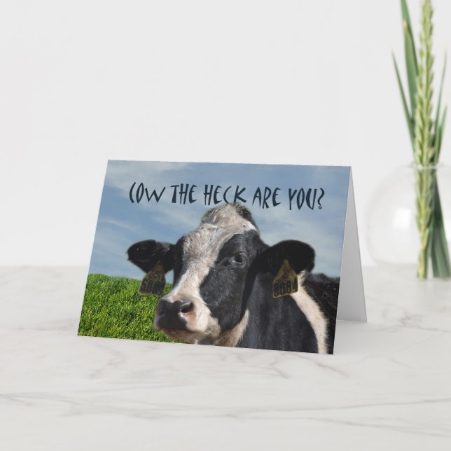 Funny Humourous Cow I Miss You Card (Front)