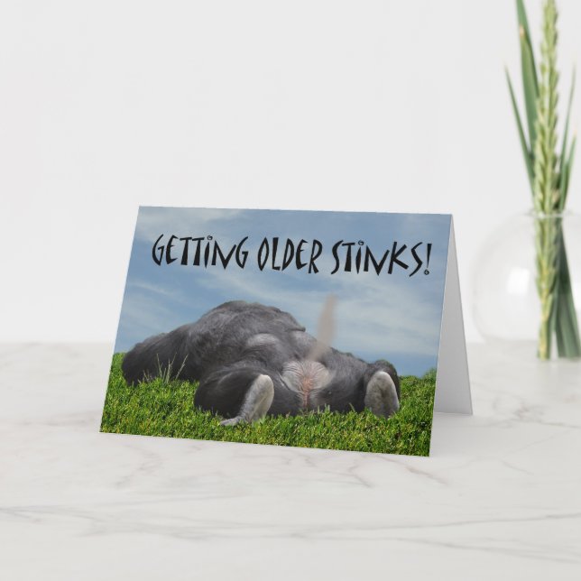 Funny Humourous Getting Older Monkey Happy Card (Front)