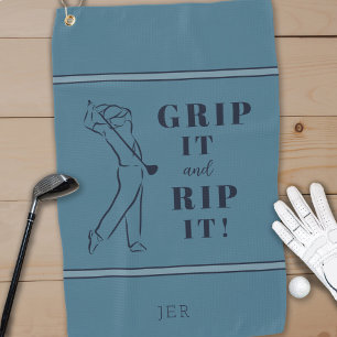 Funny Humourous Golf Grip Rip Mens Custom Pro Gree Towel