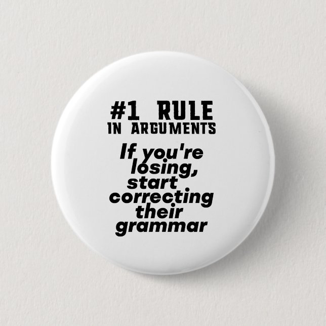 Funny Humourous Grammar Quote English Teacher 6 Cm Round Badge (Front)