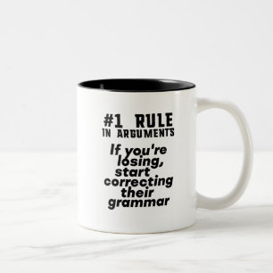 Funny Humourous Grammar Quote English Teacher Two-Tone Coffee Mug