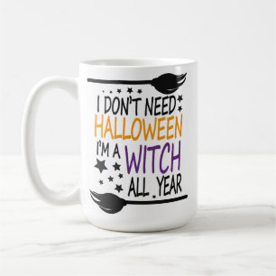 Funny Humourous Halloween Witch Broomstick Coffee Mug