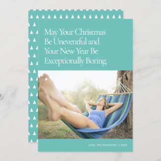 Funny Humourous Modern Minimal Holiday Photo Card