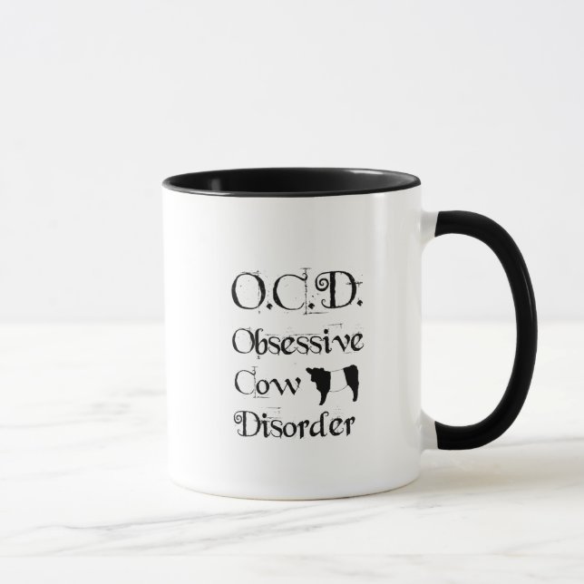 Funny Humourous OCD Obsessive Cow Disorder Belties Mug (Right)