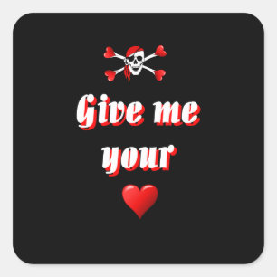 Funny humourous pirate flag square sticker