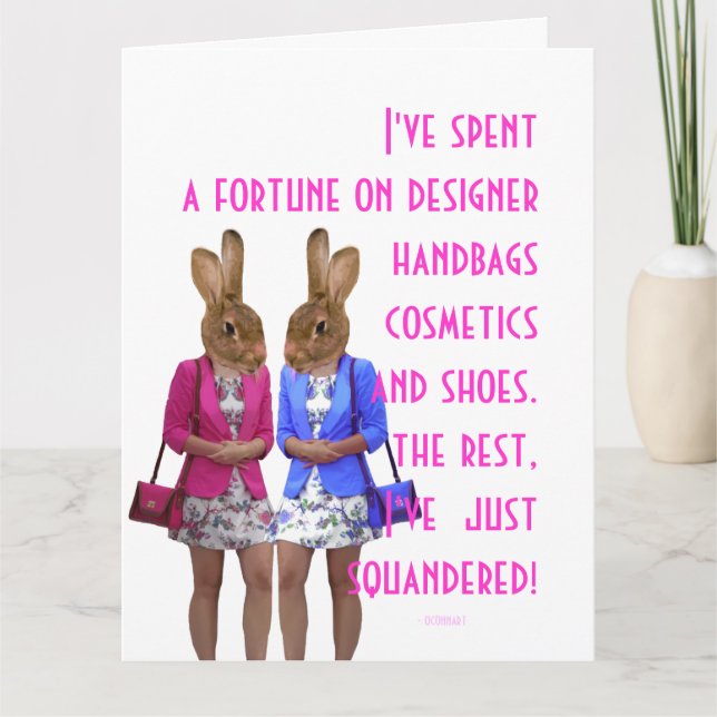 Funny humourous womens humour shopping quote card (Front)