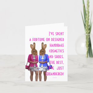 Funny humourous womens humour shopping quote card