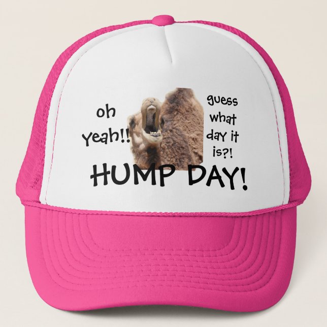 Funny Hump Day Camel Baseball Cap, Oh Yeah!! Trucker Hat (Front)