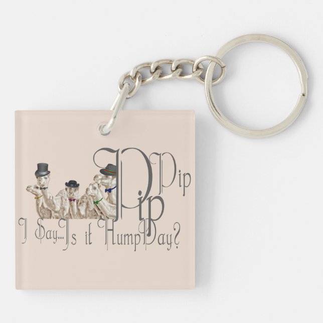 Funny Hump Day Camels  in Monocles Key Ring (Back)