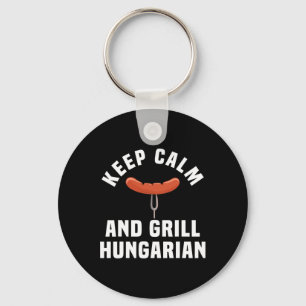 Funny Hungarian Sausage Bbq Party Humour Quote Hun Key Ring