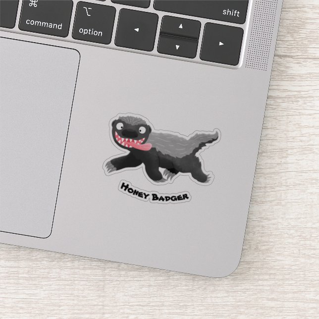 Funny hungry honey badger cartoon illustration (Detail)