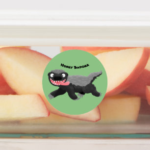 Funny hungry honey badger cartoon illustration
