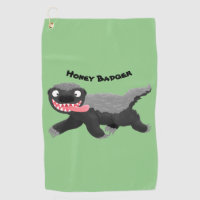 Funny hungry honey badger cartoon illustration