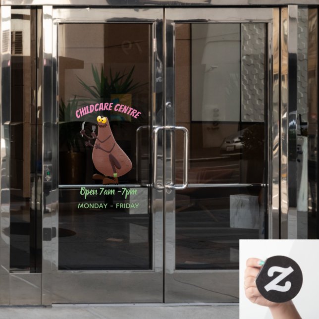 Funny hungry ugly flea cartoon (Office Door)