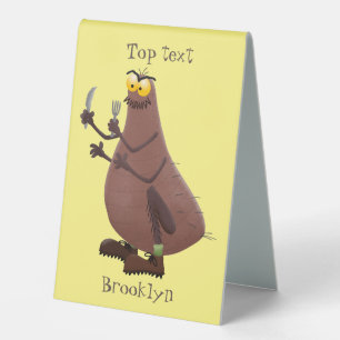 Funny hungry ugly flea cartoon