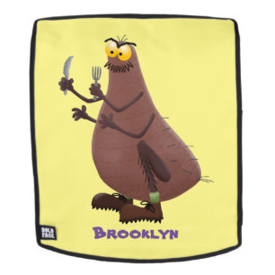 Funny hungry ugly flea cartoon backpack