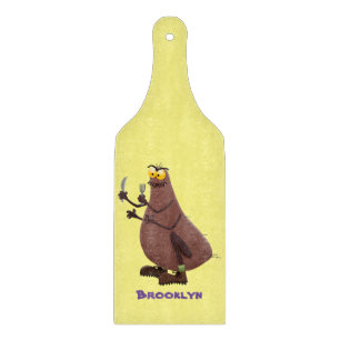 Funny hungry ugly flea cartoon cutting board