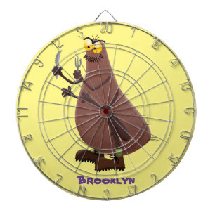 Funny hungry ugly flea cartoon dartboard