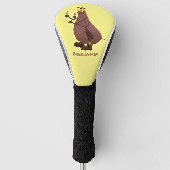 Funny hungry ugly flea cartoon golf head cover (Front)