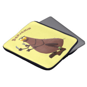 Funny hungry ugly flea cartoon laptop sleeve
